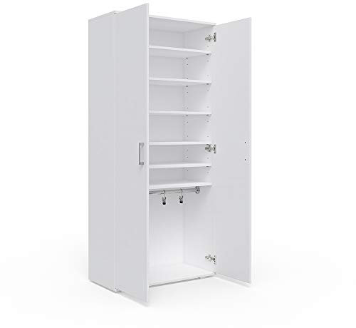 Vicco Schuhschrank Torge, Schuhregal, Weiß, 80 x 178 cm