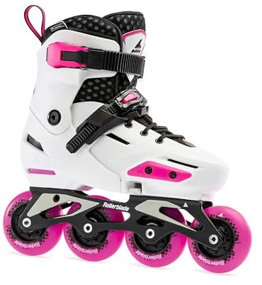 Rollerblade APEX G, Mädchen Inline Skates, Kinder Inliner, Weiss/Pink, Gr. 37-40