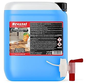 BRESTOL® Bodenreiniger Orangenfrische 5 L - Konzentrat für 1250 Anwendungen - Kraftvolle Reinigung & Frischer Duft für Fliesen Laminat Parkett Steinböden PVC Linoleum uvm.