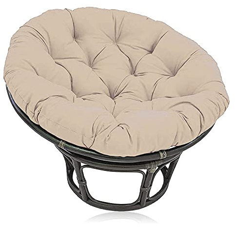 TDHLW Papasan Runde Stuhlkissen, Papasan Kissen, Papasansessel Kissen, Outdoor Wasserdichtes Papasan Stuhlkissen,Hängesessel Sitzkissen für den Innengarten,Light Brown,130 * 130cm