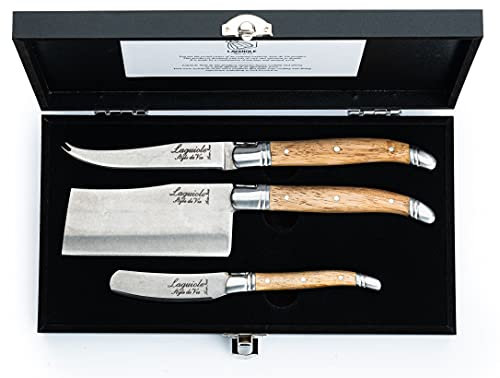Laguiole Style de Vie Käsemesser Luxury Line, 3-teilig, eichenholz