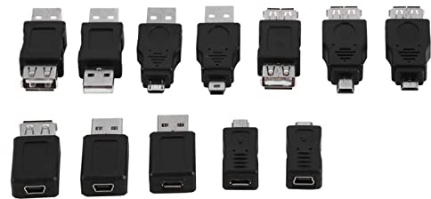Tiiyee Adaptador Micro USB a Macho, Extensión Hembra Múltiples Adaptadores Con Función Alta Velocidad Conectores Convertidores Male Female Compatible Teléfonos Móviles Tabletas 12Piezas