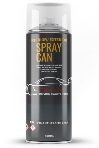 Xtremeauto Spray Paint Finish For Indoor And Outdoor Use Garden Cars Home Kitchen Bathroom Furniture Art Craft Bikes Radiators Metal Wood Plastic Glass UPVC Stone PVC RAL 7016 Anthracite grey