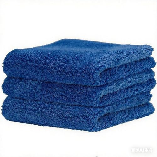 BW&HM Bayeta Microfibra Coche Toalla Secado Coche Toalla Limpieza Coche Paños Microfibra Coche Super Absorbente 40x60cm Pack de 3 Azul