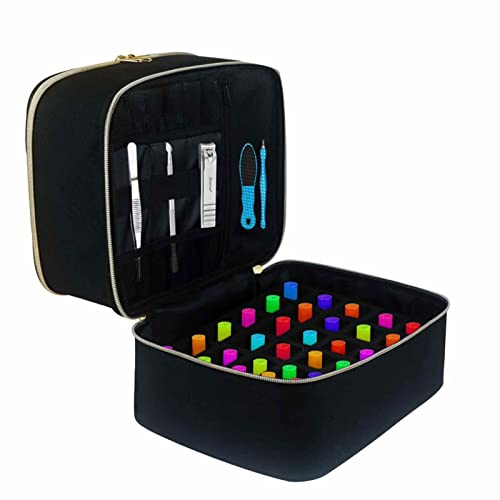 Maodom rangement portable pour vernis à ongles - Peut contenir 30 flacons vernis à ongles à 2 couches