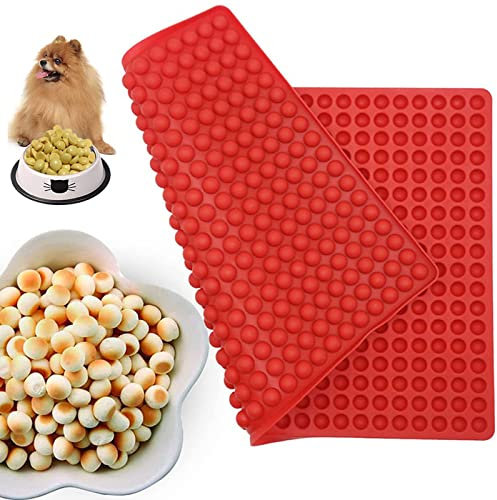 Tappetino Forno Silicone per Cane, 1Pcs Tappetino Forno Riutilizzabile, Semisfera Stampo Silicone 468 Fori per Fare Dolcetti per Bambini e Animali Domestici