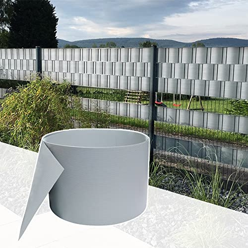 YZNAHRE 10x Hart PVC Sichtschutzstreifen Gartenzaun Sichtschutz für Doppelstabmatten, 2,5m x 19cm Grau Zaunsichtschutz Sichtschutz