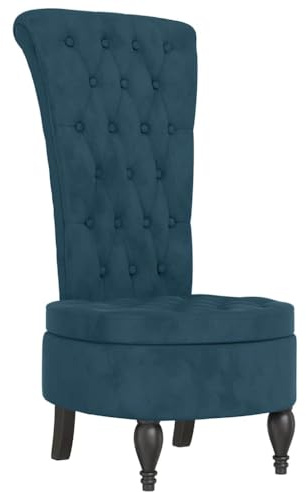 vidaXL Sedia con Schienale Alto Design con Bottoni in Velluto Blu, sedia, sedia imbottita, sedia senza braccioli, sedia da soggiorno, sedia in velluto