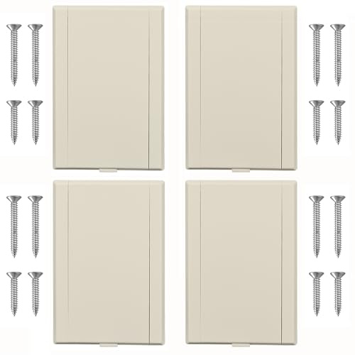 HASMX 775590A Central Vacuum Inlet Valve Plate, Low Voltage Inlet Valve Replacement for Central Vacuum Systems Almond, 1 1/2 Diameter x 3 7/16 Width x 5 1/8 Height, 4-Pack