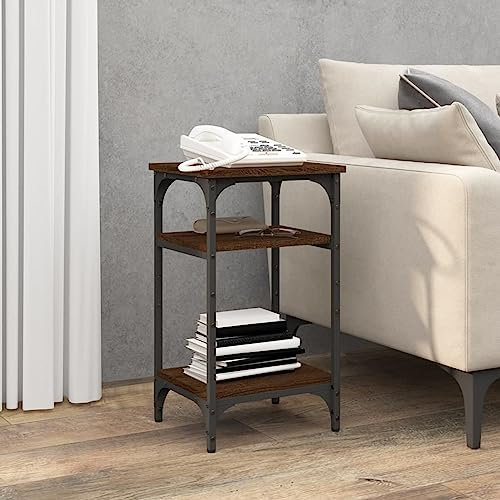 ARKEM Beistelltisch Braun Eichen-Optik 35x30x60 cm Wohnzimmertisch Beistelltische Side Table Dekotisch Tische Wohnzimmer Holzwerkstoff