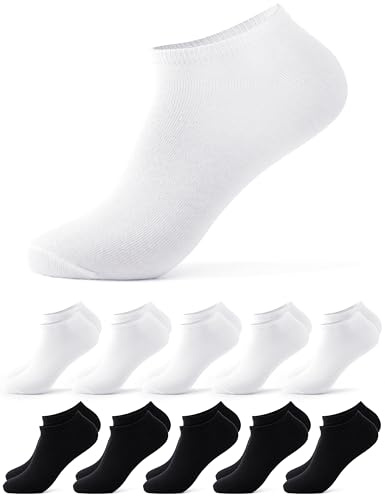 Occulto ankel strumpor kvinnor 10 pack (modell: Alexa) Svart Vit 39-42