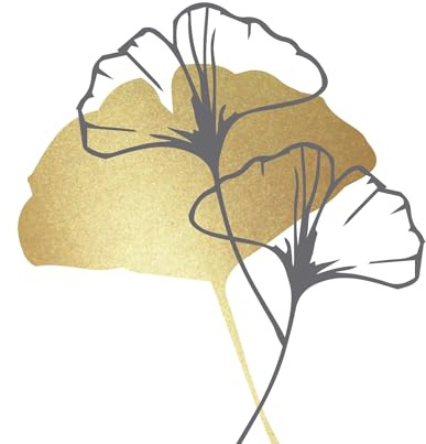 20 Servietten Natur Ginkgo gold auf weiß als Tischdeko. Papierservietten mit Motiv. Auch für Decoupage und Serviettentechnik 33x33cm
