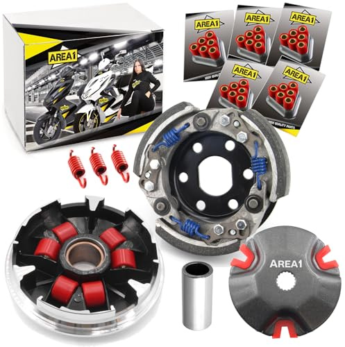 Area1 Tuning Variomatik + Tuning Kupplung kompatibel mit Yamaha 50ccm 2Takt Aerox 50 (R/Naked) Neos Jog R BWS, passend für MBK Nitro Booster Ovetto MachG Stunt, für Malaguti F10 Jet F12 Phantom F15