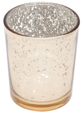 Teelichthalter aus Glas 2 Stück in Gold, Dekorativ für Wohnräume