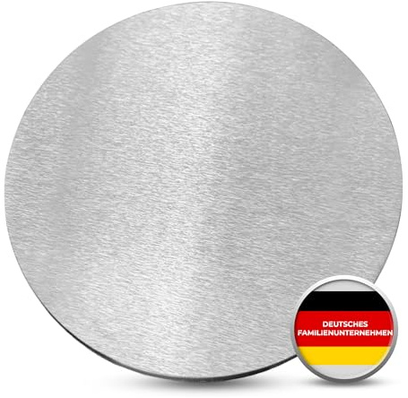 BABOSSA 40cm Pizzabackstahl aus 4mm V2A Edelstahl – Pizzastahl für knusprige Krusten – Für Ofen und Grill – vielseitig geeignet für Pizza, Brot und mehr – Deutsche Qualität