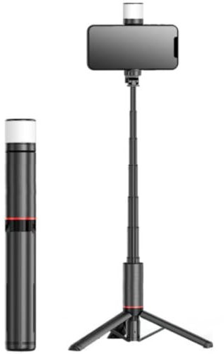 Moman IST01 Treppiede Portatile per Smartphone, 153 cm, in Alluminio, Bastone per Selfie, per Telefoni Cellulari, Bastone per Selfie All-in-One