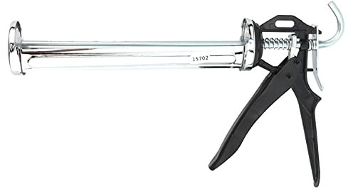 Non Drip Caulking Gun, Caulk Gun Stainless Steel Cylindrical Revolving Frame Pressure Handle Filling Tool Caulk Tool Caulk Gun Applicator for Home Doors and
