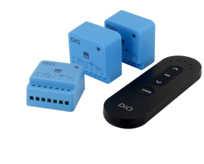 DiO Connected Home Kit de 3 modules pour Volets avec télécommande à 5 canaux (433 MHz/Zigbee/BLE)