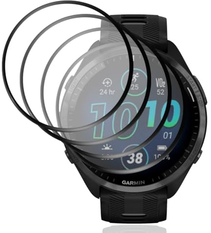 Gelaasso 4 Piezas Protector de Pantalla TPU para Garmin Forerunner 965 [No es de Cristal Templado], Película Flexible con Dureza 9H Antiarañazos, Cobertura Total 3D, Sin Burbujas, HD Claro Protectora
