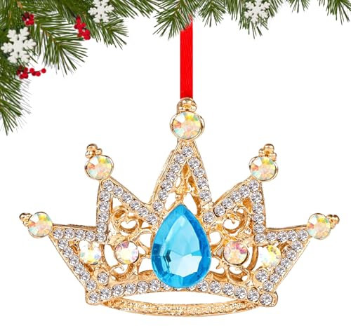Colgante de árbol de Navidad de Crown, Ornamentos de Navidad, Adornos para Árbol de Navidad, Divertidos Crown Colgantes para Regalos Navideños (A)