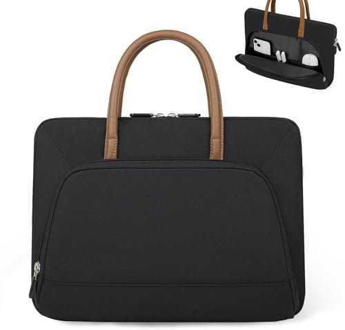 Clufar Laptoptasche 15,6 Zoll Wasserdichte Laptop Tasche 15+ Zoll Herren Business Notebooktasche Computer Tasche Laptophülle Bag Schwarz für Reisen Geschäft Black