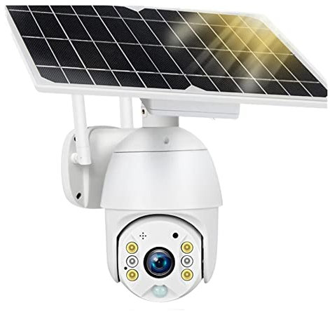 Telecamera IP di sicurezza esterna, Telecamera di sicurezza 1080P esterna con pannello solare 8W Visione notturna a colori Smart Security Video sorveglianza domestica Wireless Cam Ubox Immagini HD(WiF
