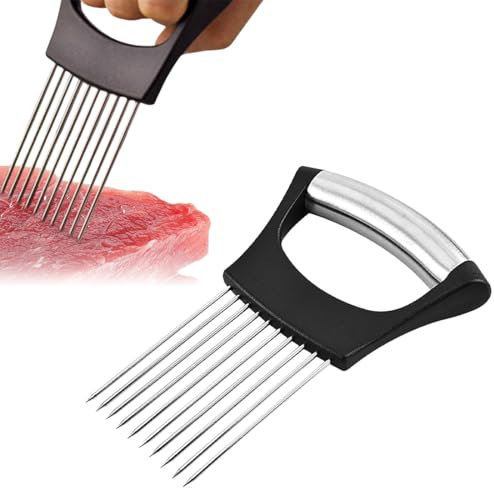 SIRLOMU Nuovo Aggiornato Portacipolla per Tagliare, Portacipolla in Acciaio Inossidabile, Taglia Limone, Tagliaverdure, Attrezzo per Tagliare Carne, Patate, Pomodori (1 Pezzo)