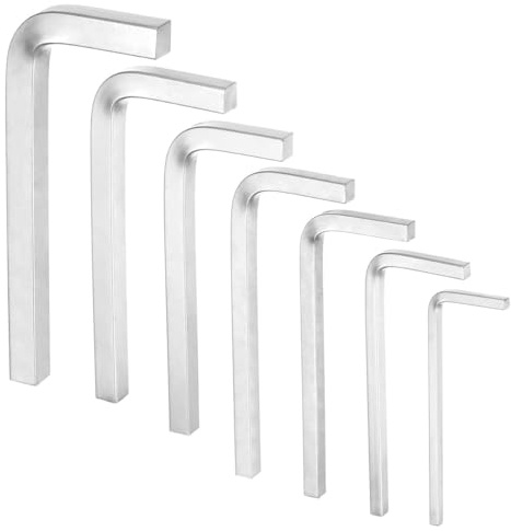 Sarini Juego de 7 Llaves cuadradas en Forma de L de 3/4/5/6/7/8/10 mm, Kit de Llaves cuadradas en Forma de L, Herramientas, Llave Cuadrada para Tornillos de Bolsillo, reparación del hogar, Bricolaje