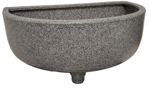 Varile Multifunktionales Kunststoff Ausgussbecken in Granit/Steinoptik mit kombi Anschluss für Garten, Camping und Wohnmobile – Inklusive Haarsieb, Zubehör und robustem Design (Granit)