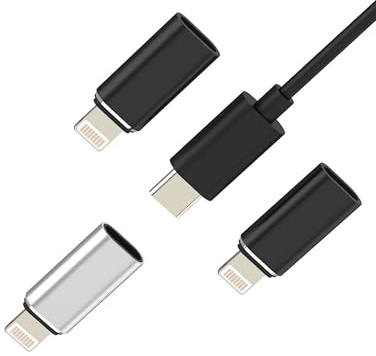 Adaptador USB C hembra a conector Lightning (3 unidades) para iPhone 14 13 12 11 Pro Max para Apple MFi Certified Type C Cable de carga para iPad Air Data Charger Cable Accesorios Lighting Jack