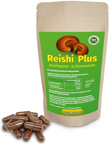 Reishi Sporen Extrakt mit Olivenblatt-Extrakt (40% Oleuropein) 120 Kapseln, Vegan