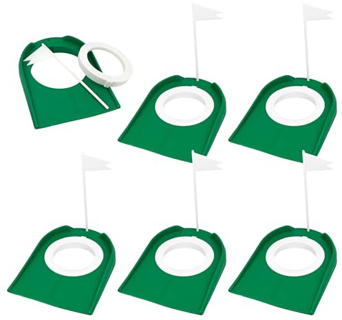 WENLISELL 6 PCS Golf Cups for Putting Green, Portable Golf Hole and Flag | Plastic, Golfs Hole Training Aids, Indoor, Outdoor, Home, Backyard