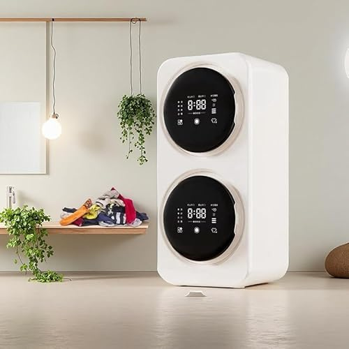 Mini Twin-Tub Washer Dryer Combo with LED Display and Stainless Steel Drum for Small Spaces