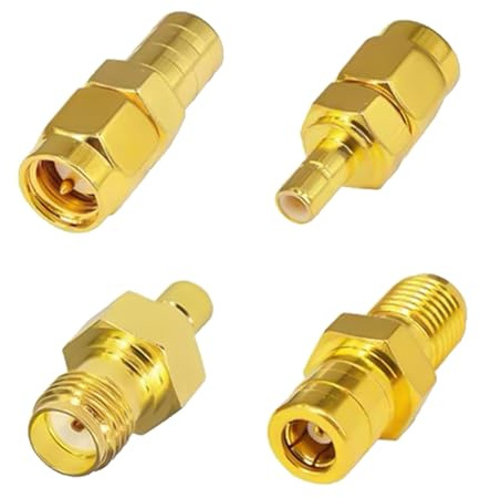 4 Stück DAB Autoradio Antenne SMB Adapter, SMA zu SMB Adapter, Antennenadapter Kit Stecker RF Konverter für DAB FM Tuner Koaxialkabel Funkgeräte CB Radio–Kompatibel mit Funkscanner Amateurfunkgeräten
