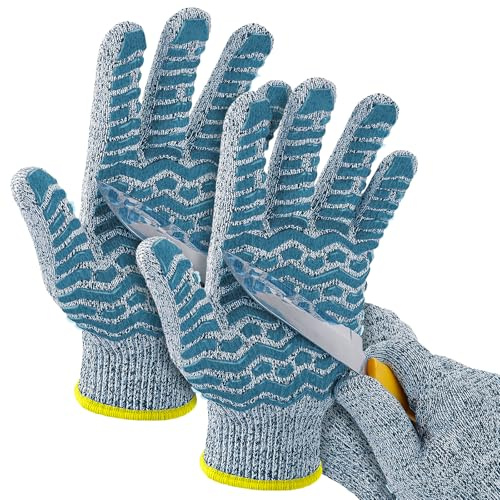 HandLove skärtåliga handskar (CE nivå 5) – 100 % livsmedelssäkra. Perfekt för kök, köttbearbetning och hantverk, blå – 2 par S