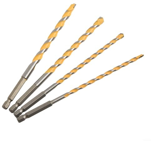 4pcs Hex Shank Carbide Drill Bits 160mm for Masonry, Concrete, Brick, Stone Sizes 5mm, 6mm, 8mm, 10mm