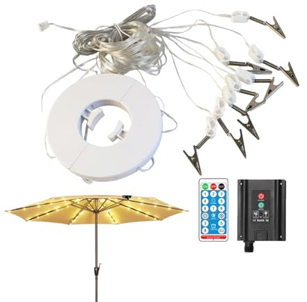 ycezw Lights For Umbrella | Patio Umbrella Lights Powered By Solar Energy - Environmental Lighting With 8 Modes For Outdoor Decoration Camping Parasol Tent Party Backyard Pool And Garden