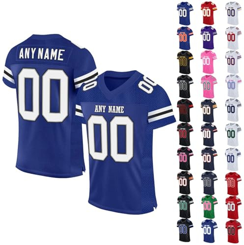 Maillot Personnalisé de Football Américain, pour Enfants, Adultes, Garçons, Filles, Hommes et Femmes, T-Shirt Personnalisé avec Nom, Numéro et Logo (10)