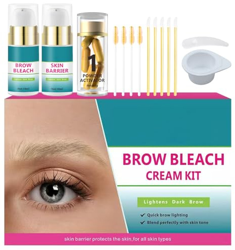 Wuvfojca Kit Éclaircissant Sourcils 10 Ml Blanchiment De Sourcils Lot De Teinture De Sourcil Doux Adaptés À La Peau Sèche Grasse Et SensiblePour Maison Bureau Salon