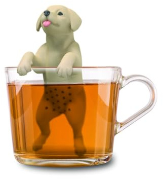 Winkee Hund Tee Ei Teesieb für losen Tee aus Silikon | Lustige Teekugel in Tierform, für Tassen und losen Tee, wiederverwendbarer Tea Infuser und originelle Geschenkidee