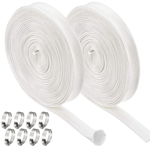 2 Stück Abgasschlauch 25mm, Abgasschlauch für Stromerzeuger 600CM für Notstromaggregat Abgasrohr Standheizung Schlauch Standheizung mit 8 Clips Hitzeschutzschlauch
