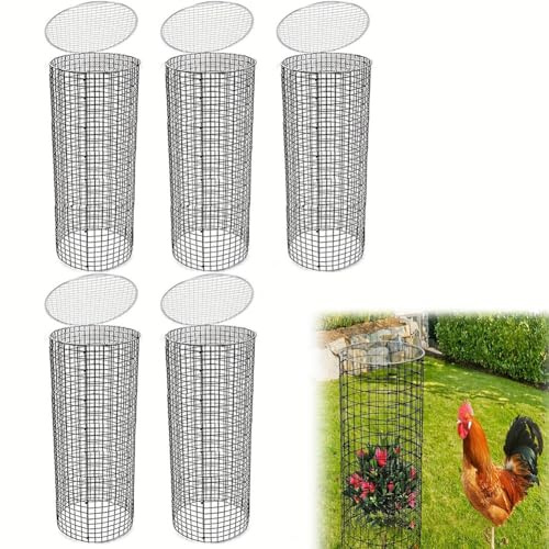 CNANRNANC 15Pcs Tree Trunk Protect Covers Metal Mesh With Fixing Ties And Stakes For Animal And Trimmer Damage Prevention In Gardens(B)