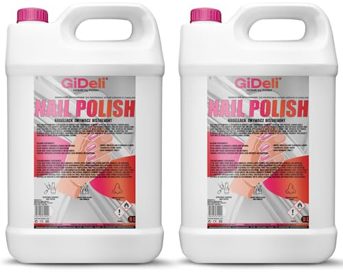 GiDeli Nagellackentferner 2x5L - Professioneller Nagelreiniger Soak-Off Gel und UV - Schonende und Zuverlässige Entfernung von Nagellacken - für Nagelstudio