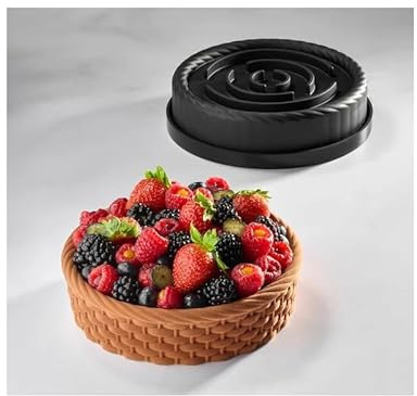 PAVONI Stampo in Silicone Panier KE112 Torta Effetto Cestino Intrecciato Entremets Mousse Semifreddi Forno e Freezer -40°C/+250°C Antiaderente Lavabile in Lavastoviglie Made in Italy