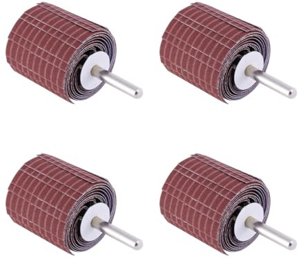 ABOOFAN 4 Cabezales de Pulido Rueda de Lija Abrasiva de 6mm para Lijado y Afilado de Herramientas en Metal y Madera, Accesorios de Esmeril Marrón para Amoladora
