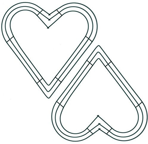 Dark Green Wreath Frame Metal Flower Wreath Frame for New Year Valentine's Greeting Party Decoration (Style A, 2 Pieces, 12 Inches)