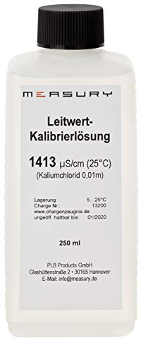 Measury Leitwert EC Kalibrierlösung 1413 µS 250ml Pufferlösung Eichlösung Kalibrierflüssigkeit