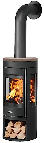 Justus 4825 32 Mino Trios 2.0 Kaminofen Stahl Schwarz mit Keramik-Abdeckplatte Grappa/A