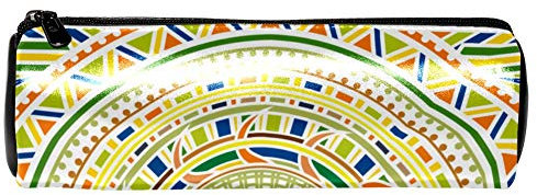 EZIOLY Digital Mandala Leather Pen Pencil Case Coin Purse Pouch Cosmetic Makeup Bag for School Work Office