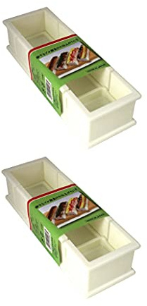 JapanBargain 3254, Set of 2 Japanese Sushi Press Boxed Sushi Mold Sushi Maker Rice Ball Mold Plastic Oshizushi Press Oshizushihako 5-Cuts, Made in Japan